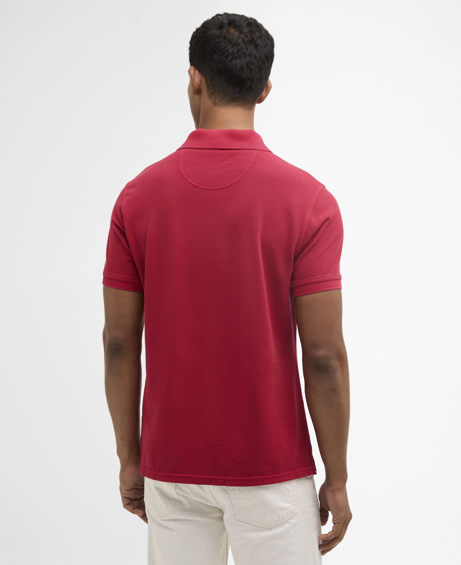 Poloshirt Washed Tartan Tailored Pique Washed Red
