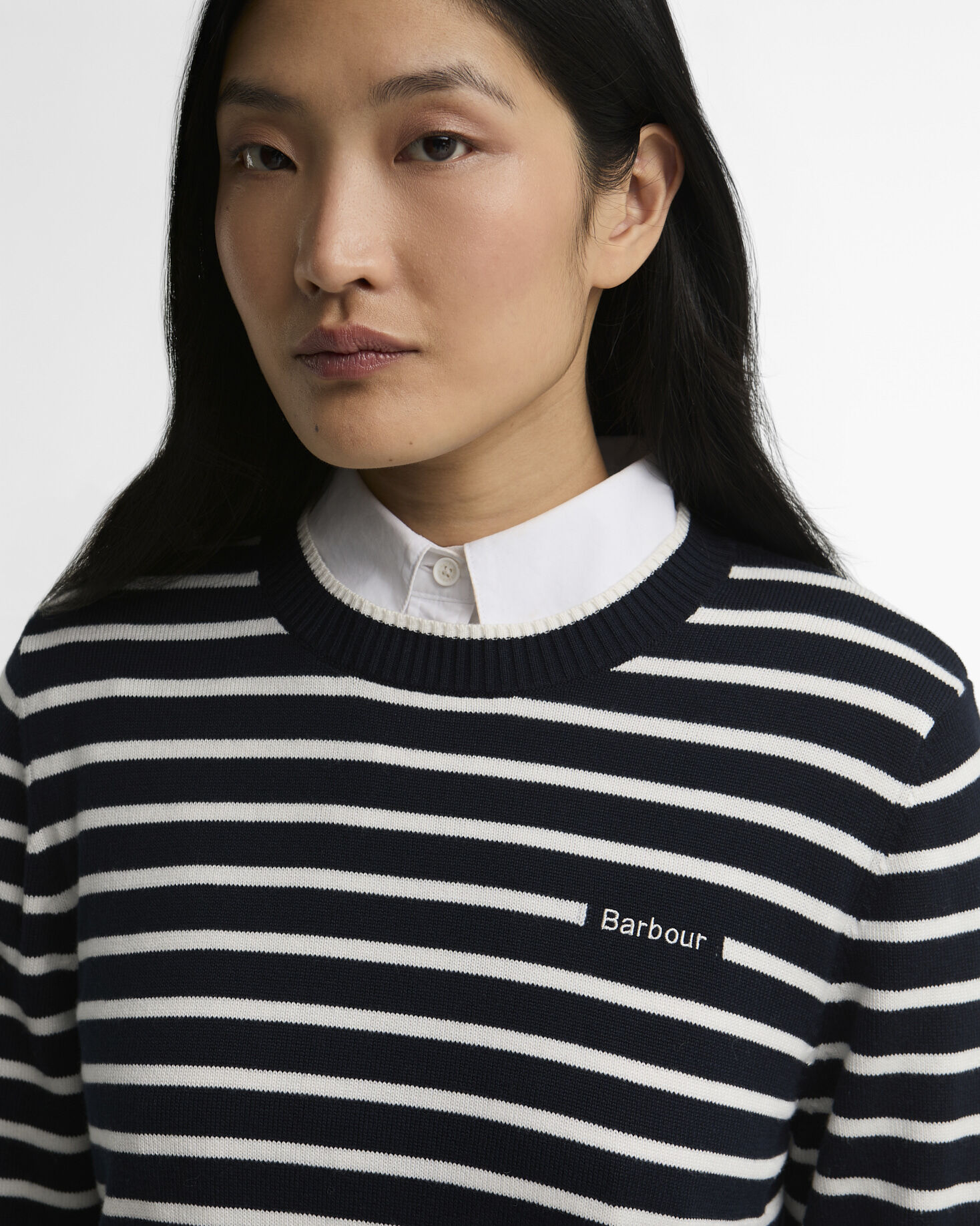 Barbour Pullover Emmy Striped Rundhalsausschnitt Darky Navy Stripe