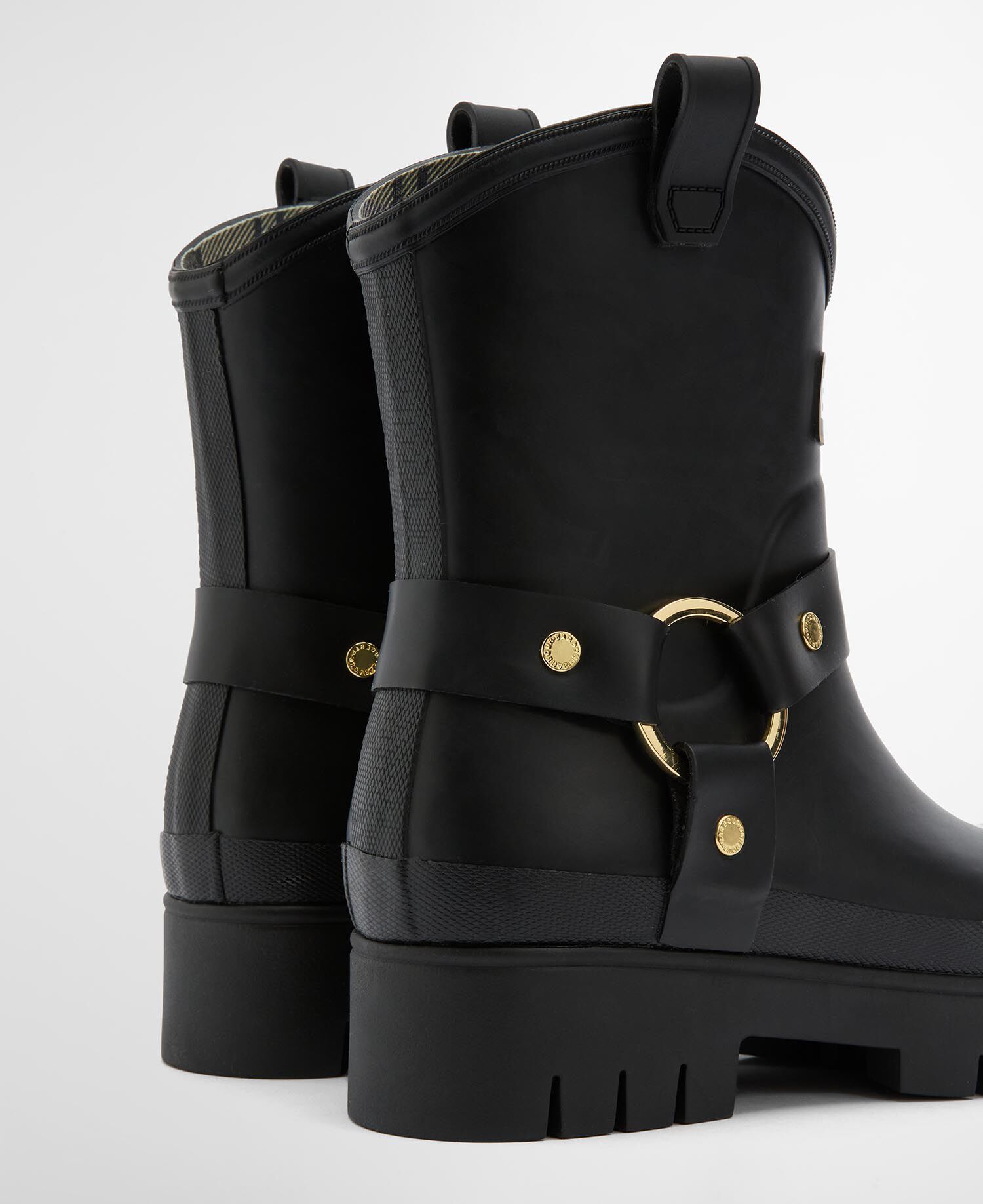 Elley Harness Wellington Boots Black