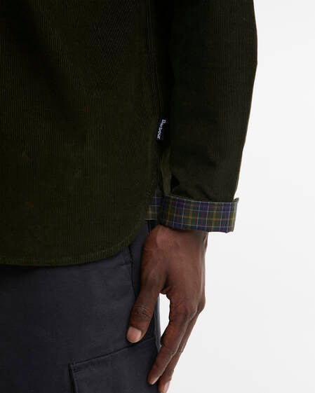 Camicia a coste sottili con maniche lunghe e taglio classico Sage