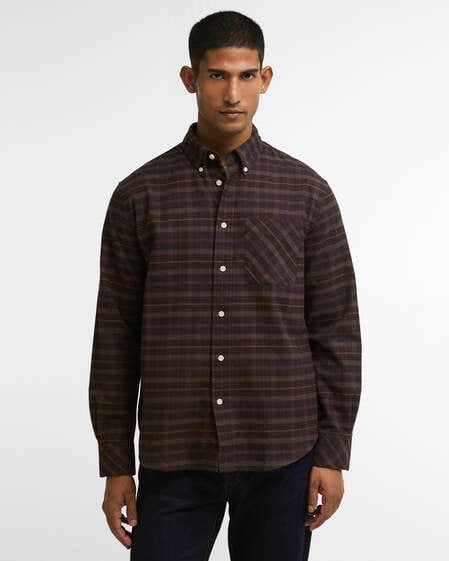 Mineral Tartan Authentic-Fit Long-Sleeved Shirt Dried Bracken