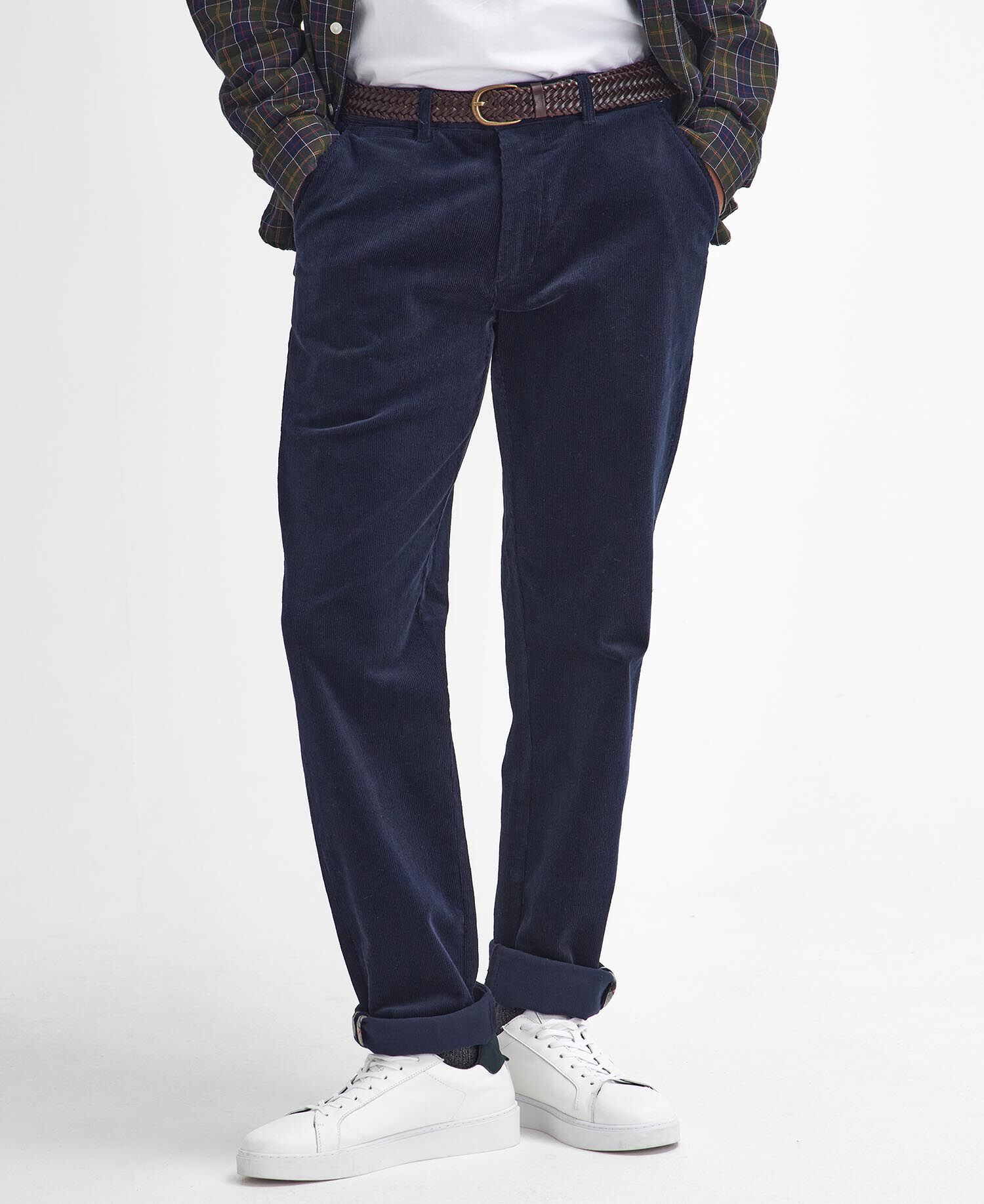 Stretch Cord Tailored Trousers Classic Navy