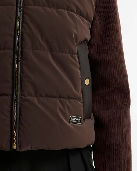 Balaton Faux-Velvet Quilted Sweatshirt Truffle