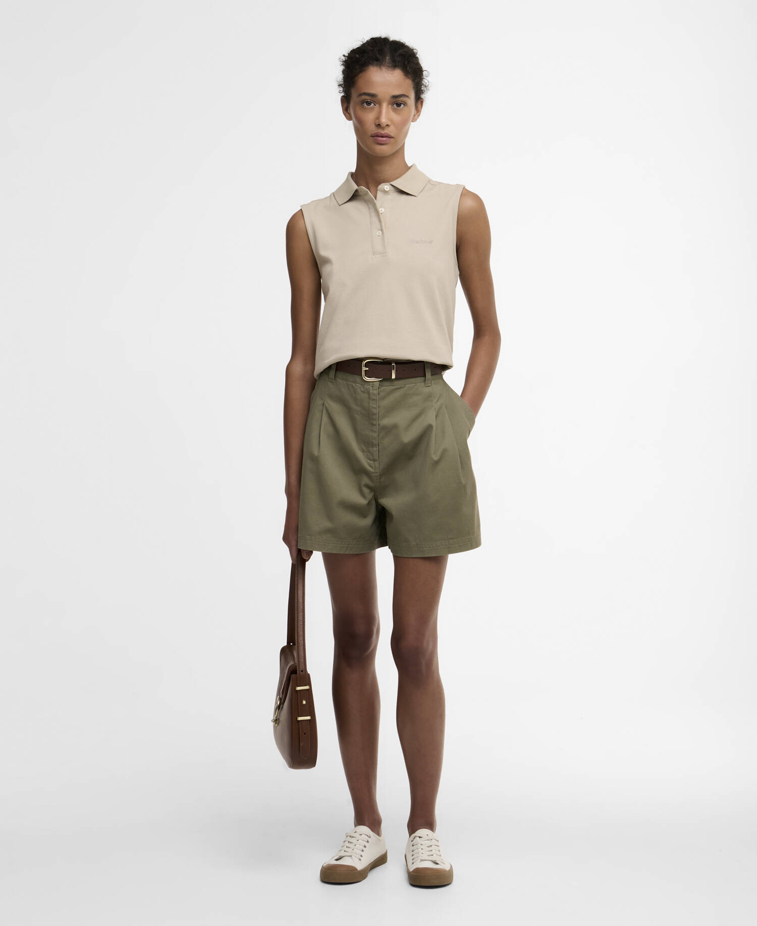 Fern Pleated Shorts Dusky Green image number 0