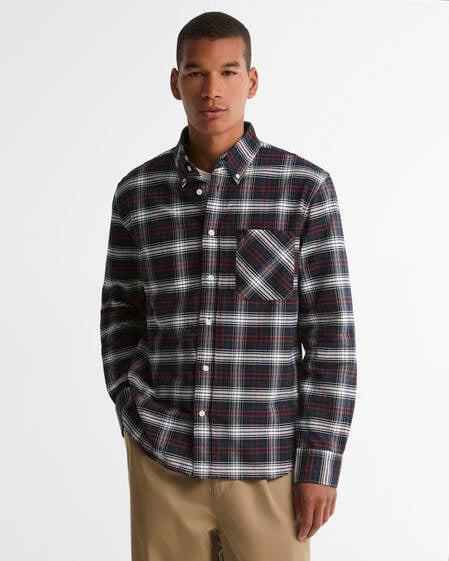 Clyde Authentic-Fit Long-Sleeved Shirt Navy