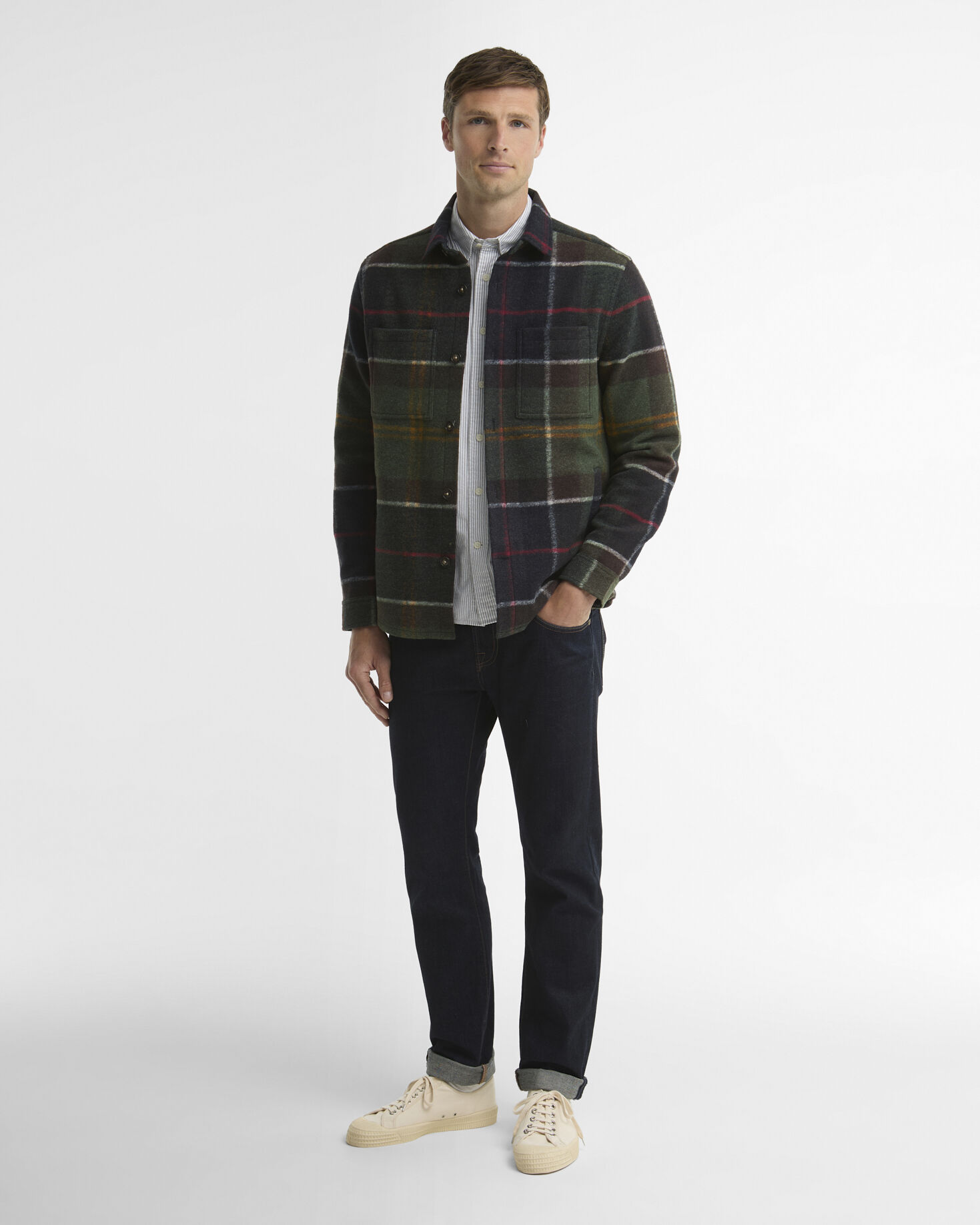 Woodlane Brushed Check Overshirt Classic Tartan