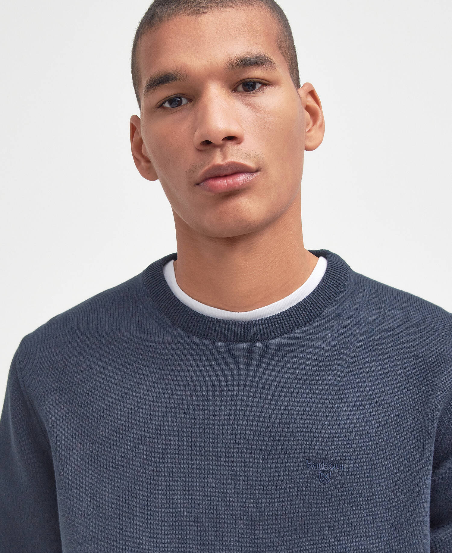 Pima Cotton Crew Neck Jumper Classic Navy image number 3