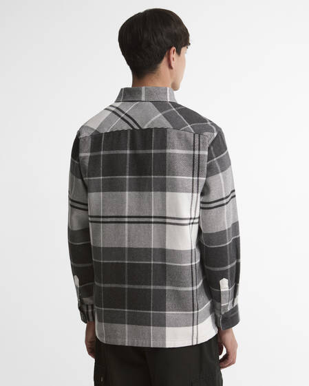 Hayfield Tartan Oversized Long-Sleeved Shirt Monochrome Tartan