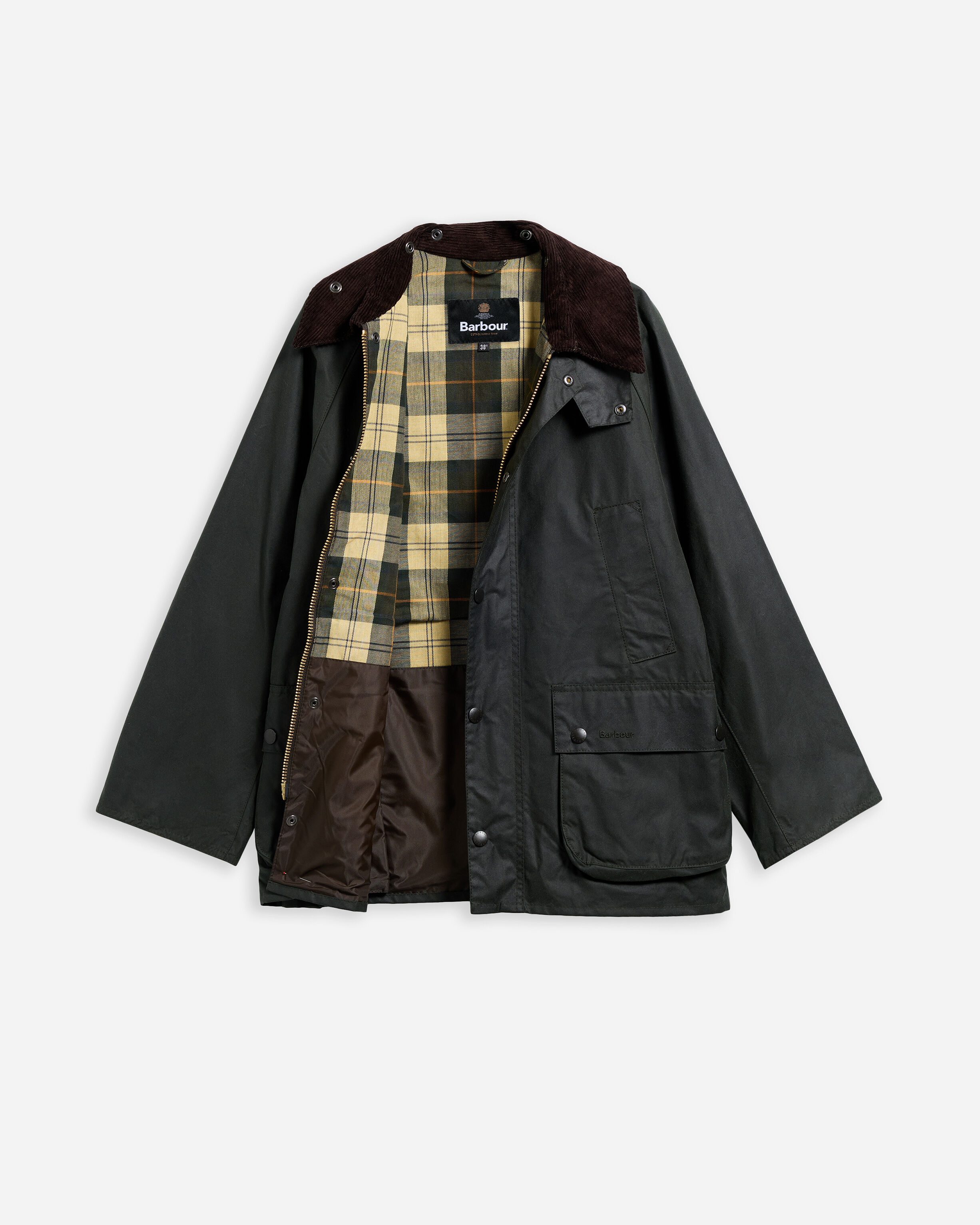 Oversized Bedale Waxed Jacket Sage