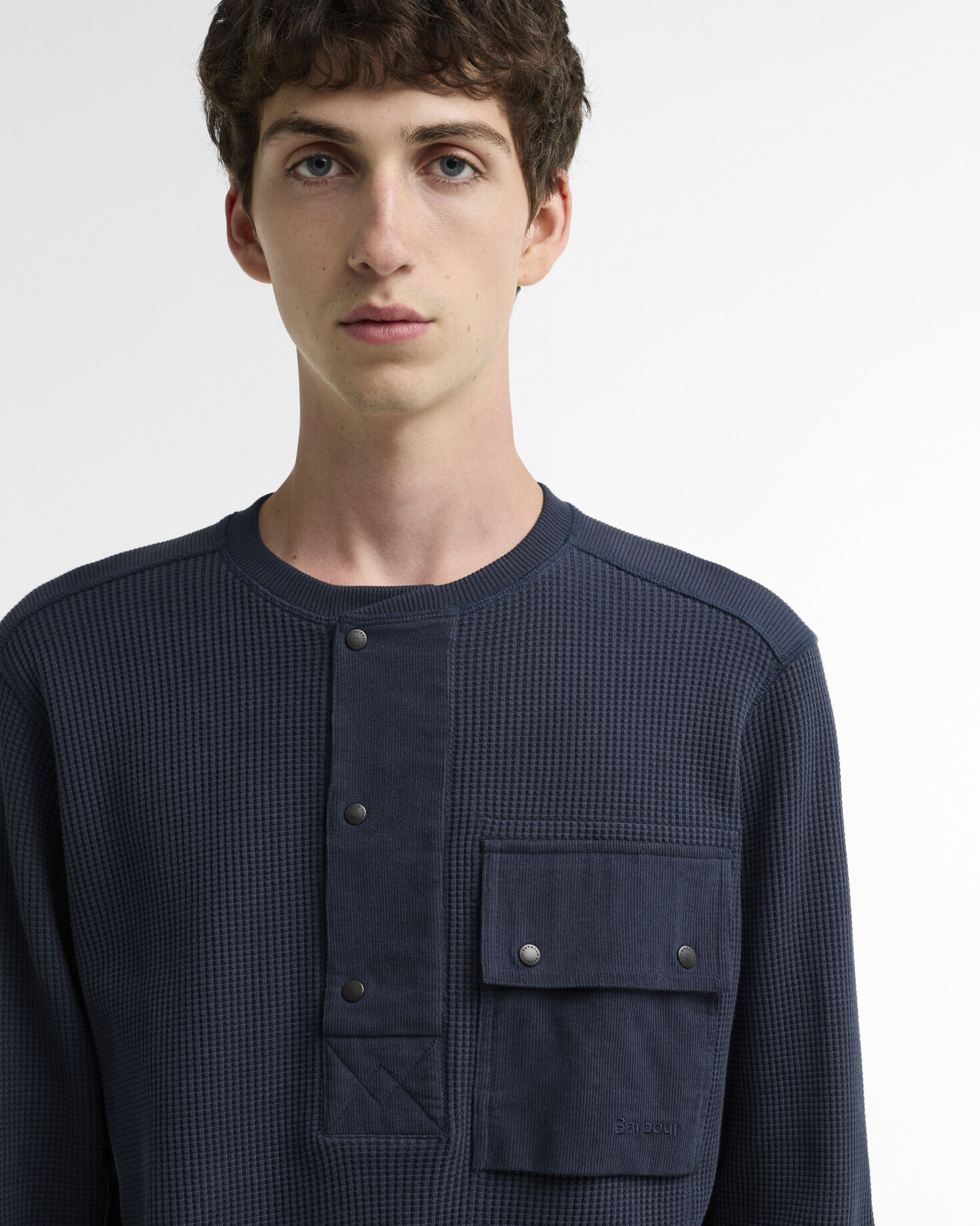 Barbour x Norbit Relaxed Waffle Shirt Navy