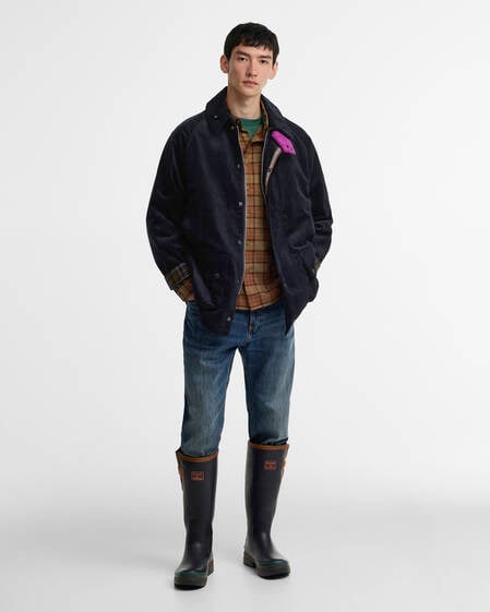 Paul Smith Loves Barbour Cord Beaufort Casual Jacket Dk Navy