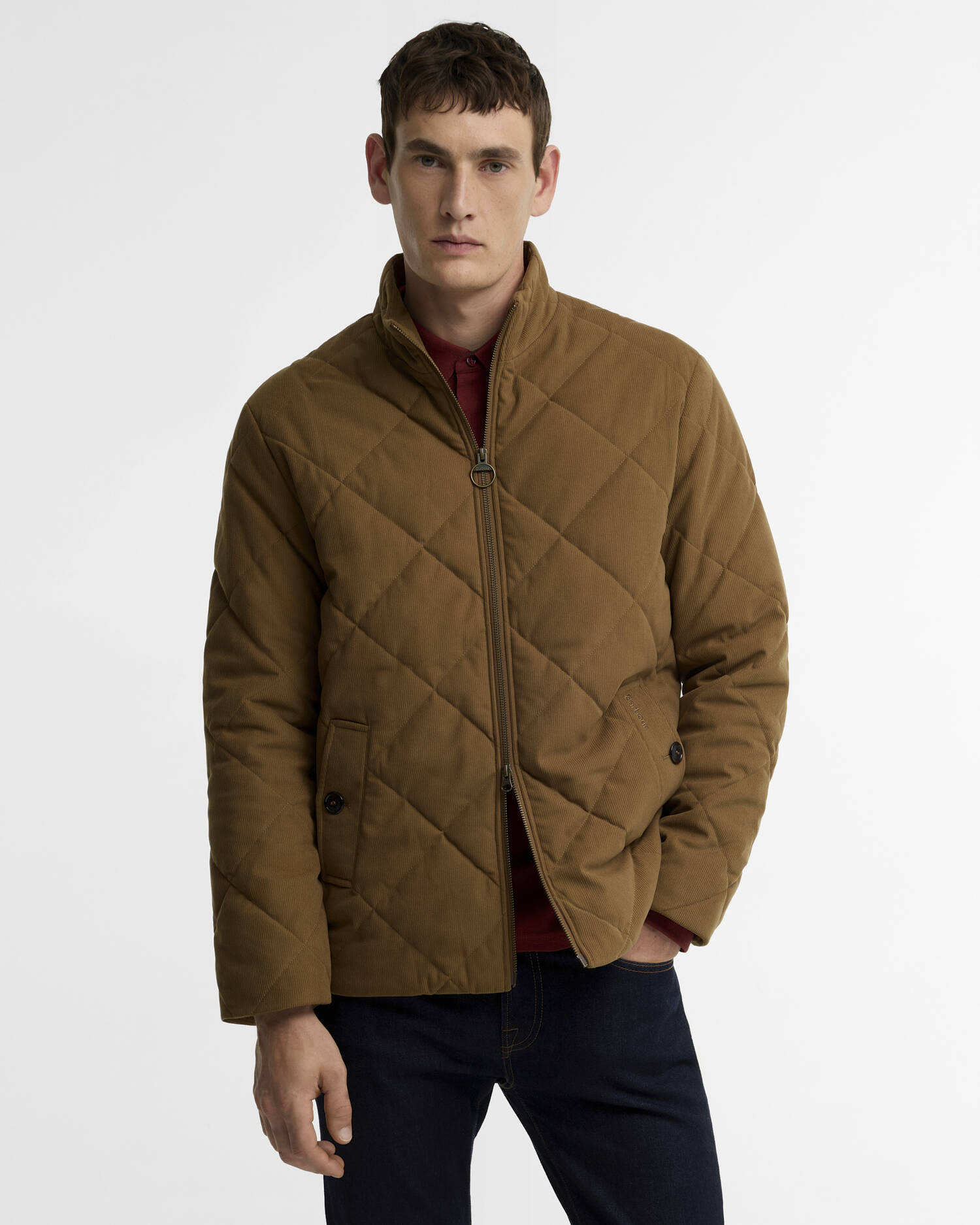 Corden Quilted Jacket Dark Sandstone image number 0