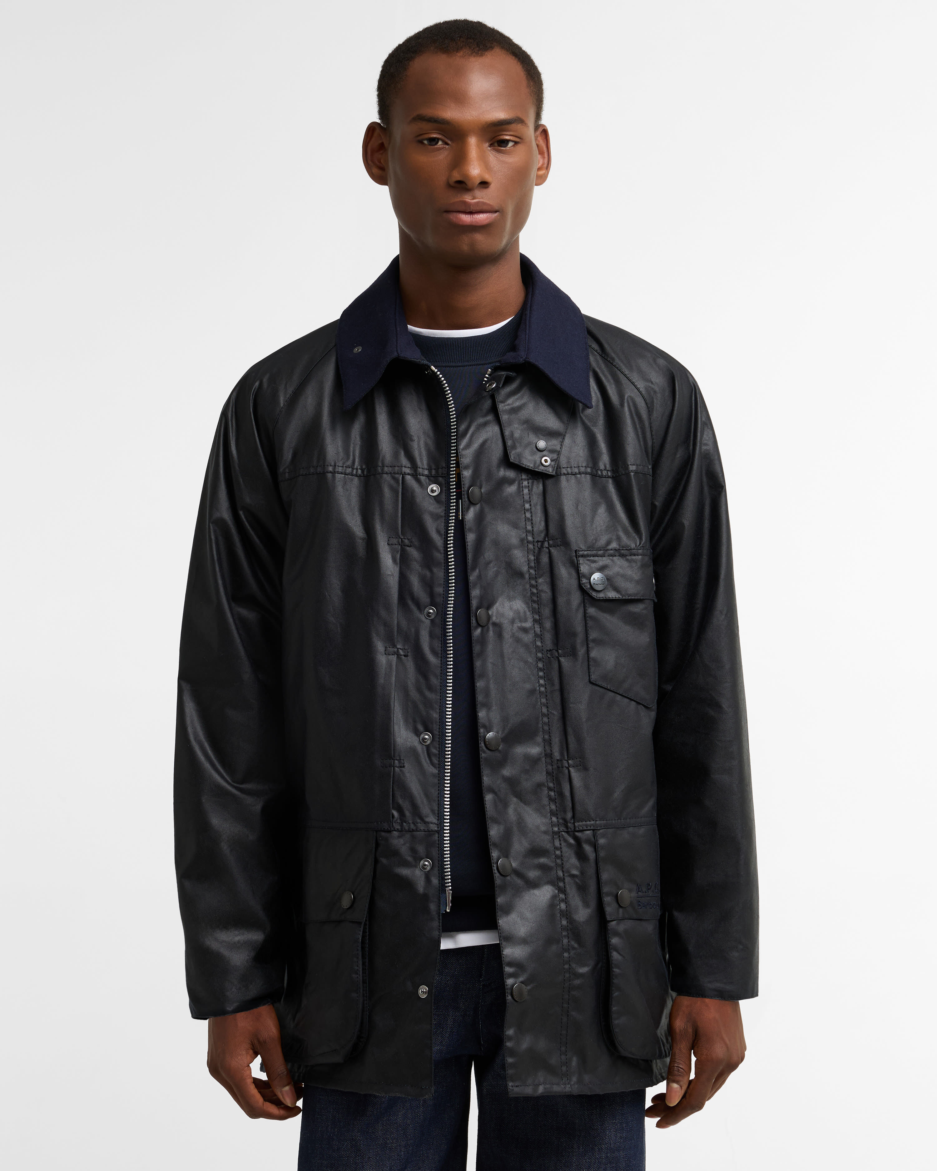 Barbour x A.P.C. Beaufort Waxed Jacket Dark Navy