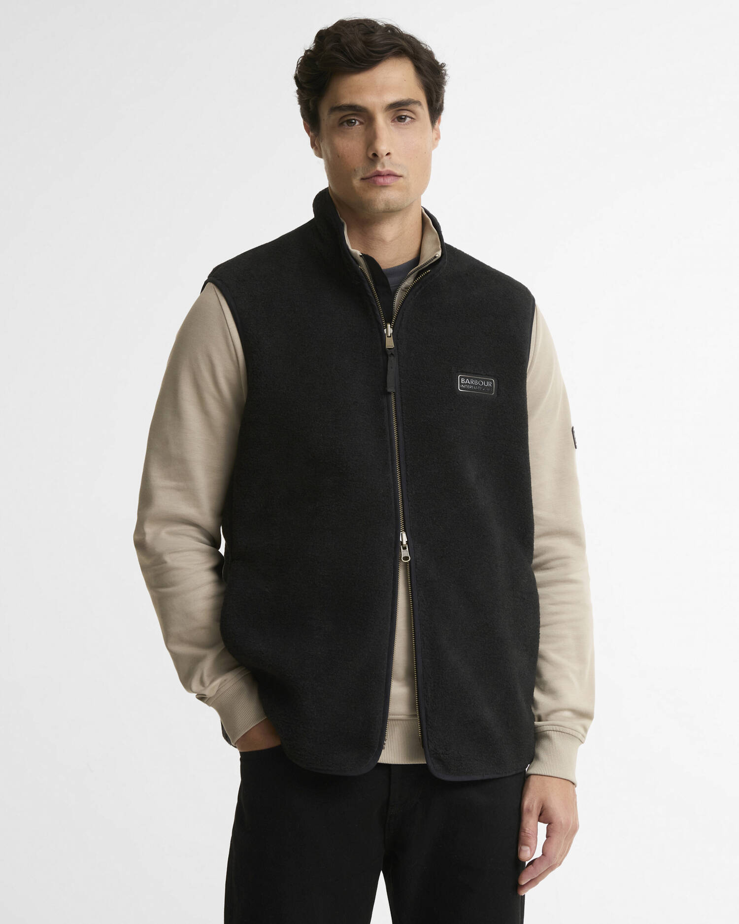 Gilet reversibile in pile Dark Black image number 0