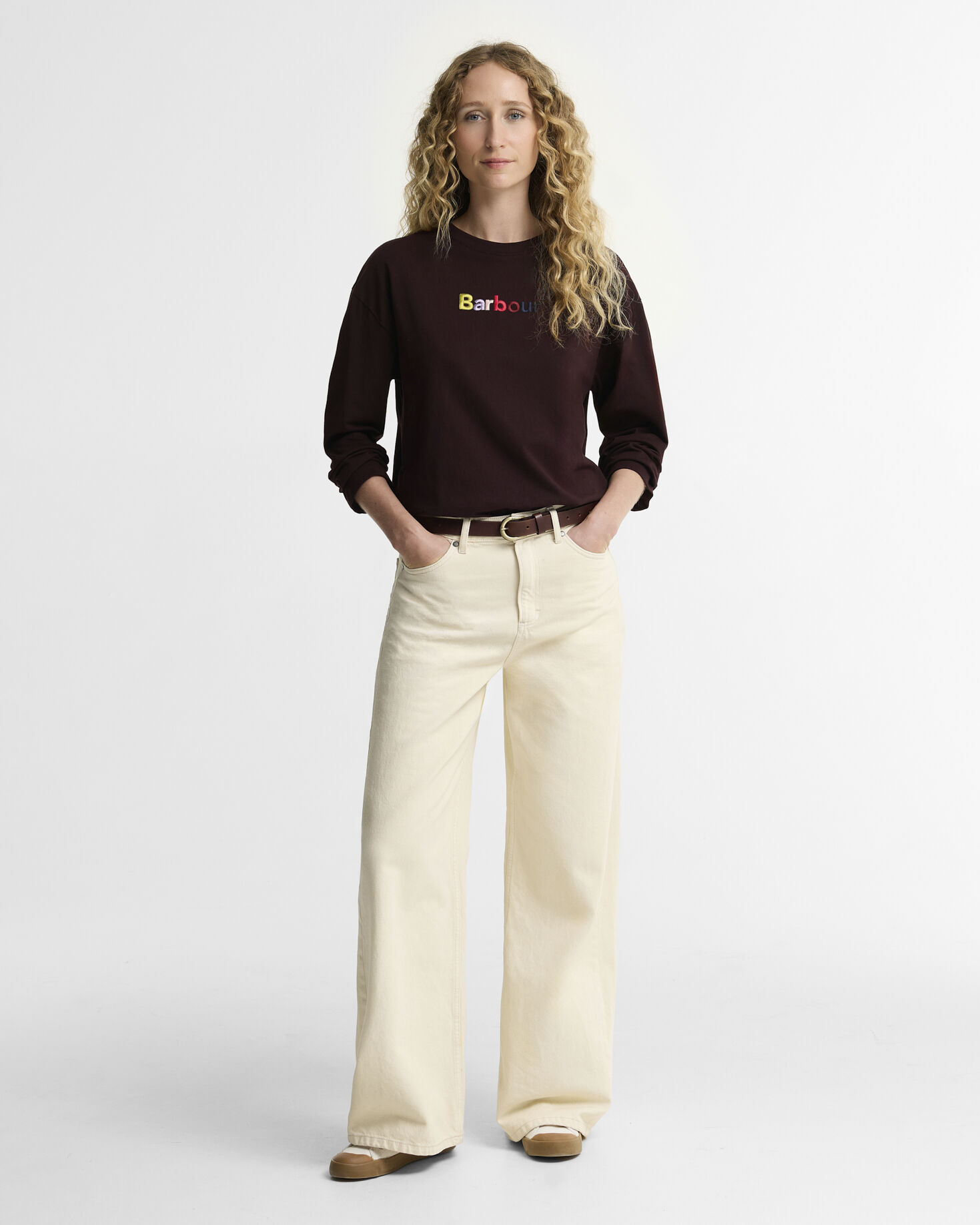 Barbour Langarmshirt Amesbury Fig