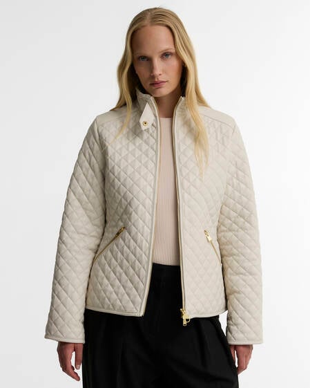 Binetto Faux-Leather Quilted Jacket Moonbeam