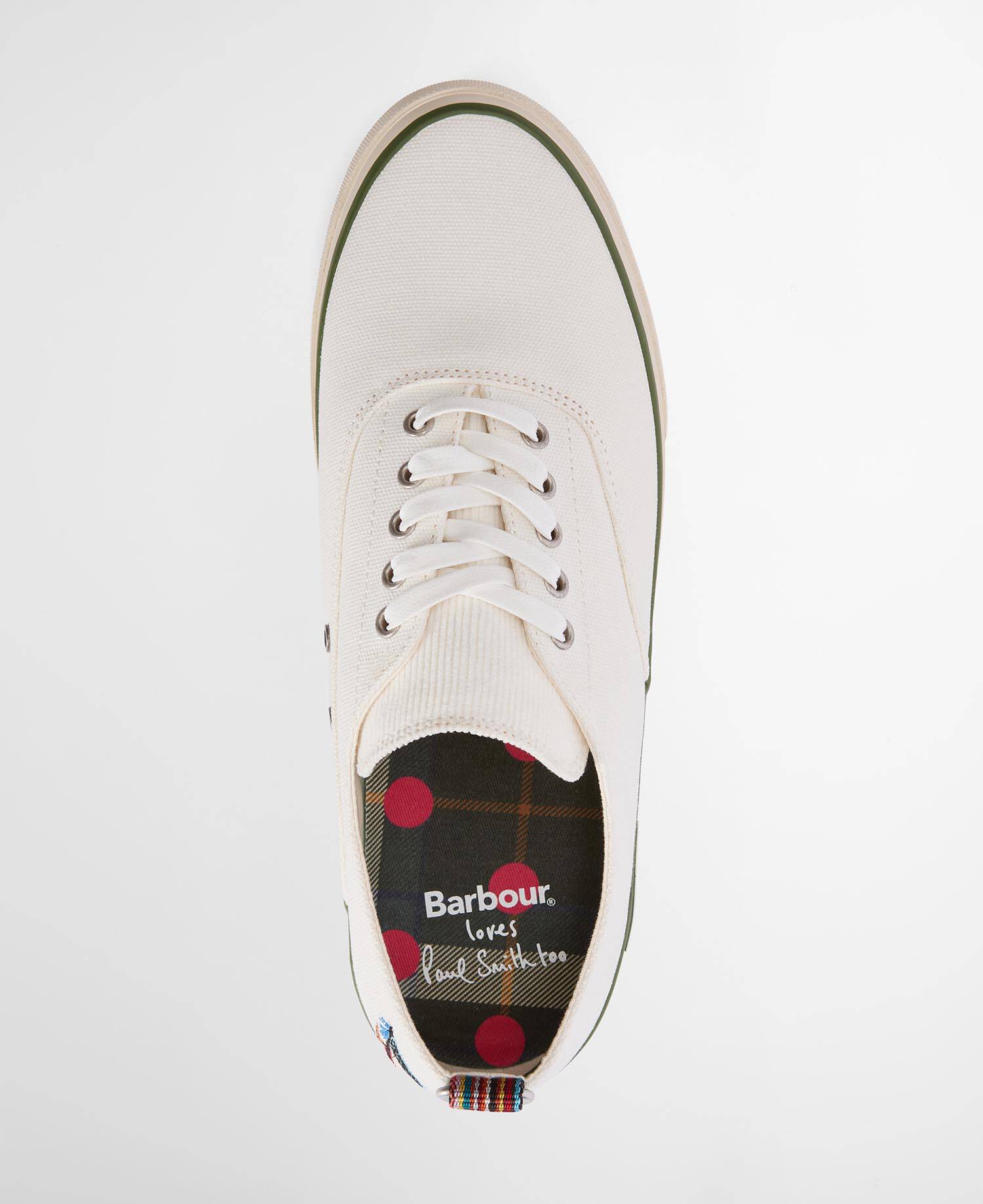 Paul Smith Loves Barbour Women's Plimsolls Off White image number 5