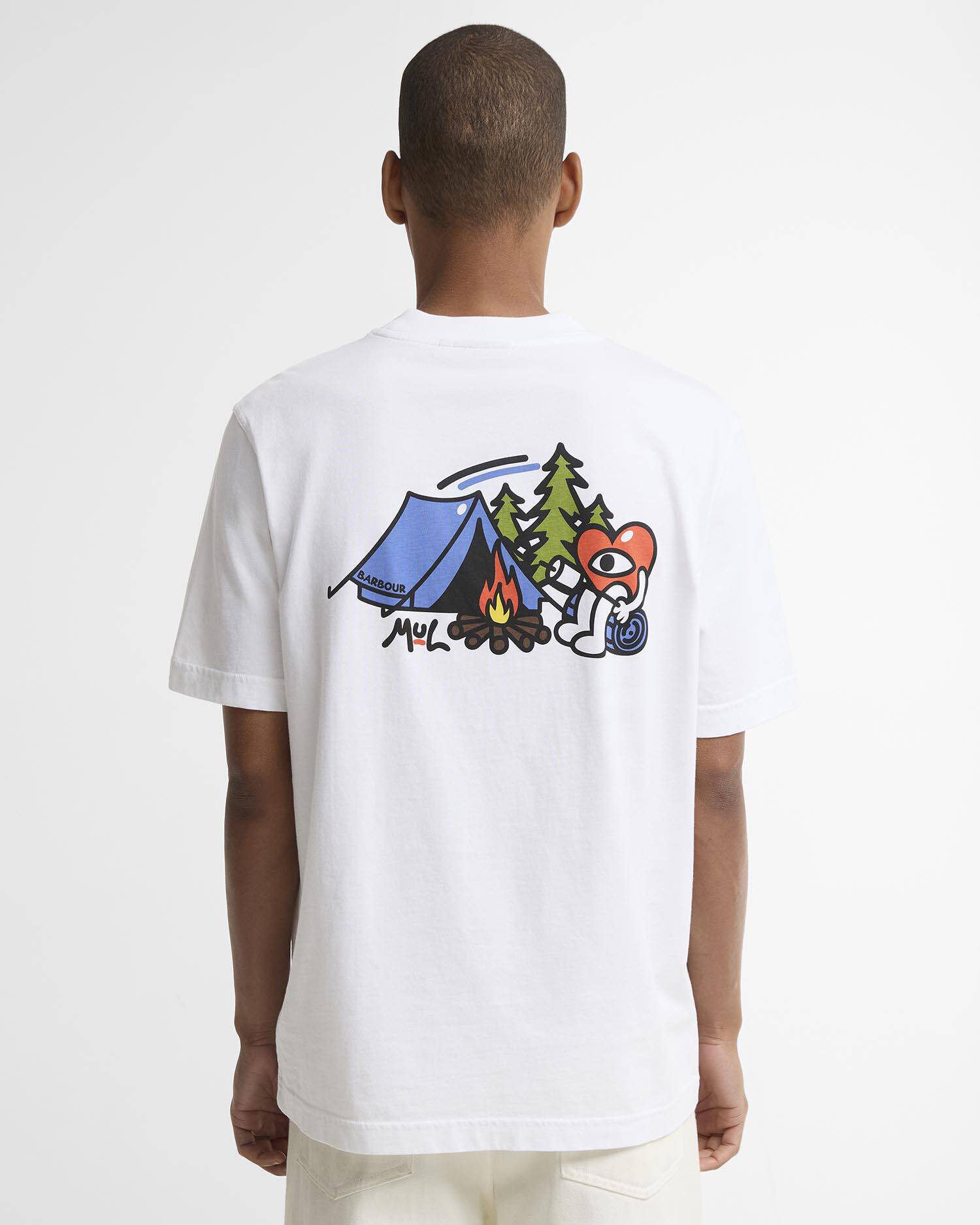 Barbour x Mul Camping Trip Relaxed T-Shirt White image number 2