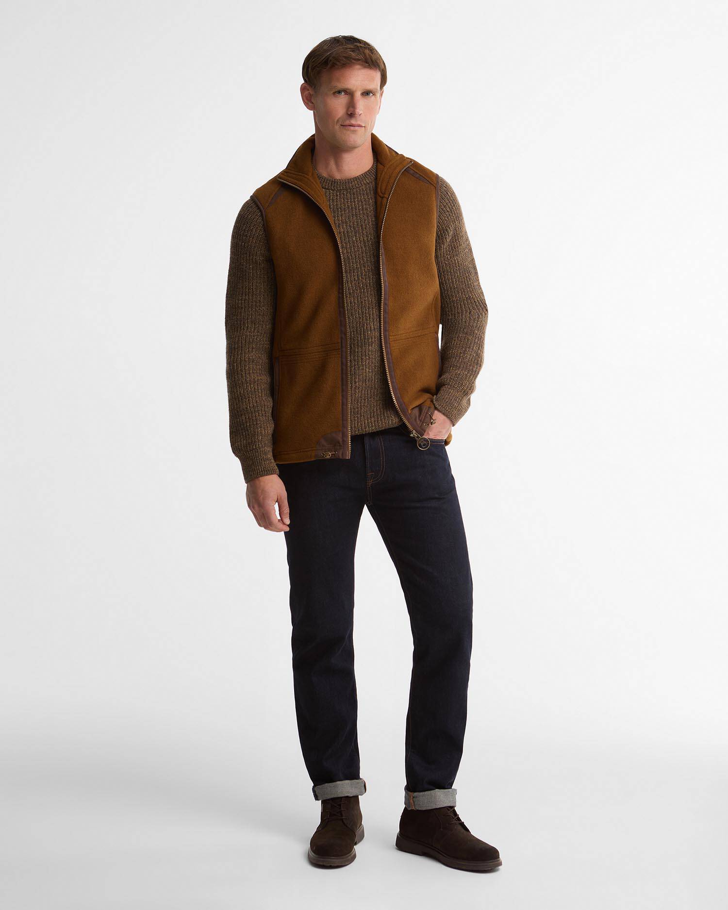 Langdale Fleece Gilet Rust Brown image number 1