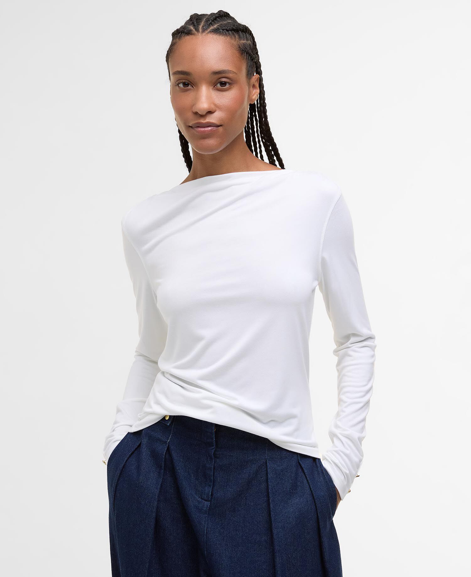 Top a maniche lunghe Wren White