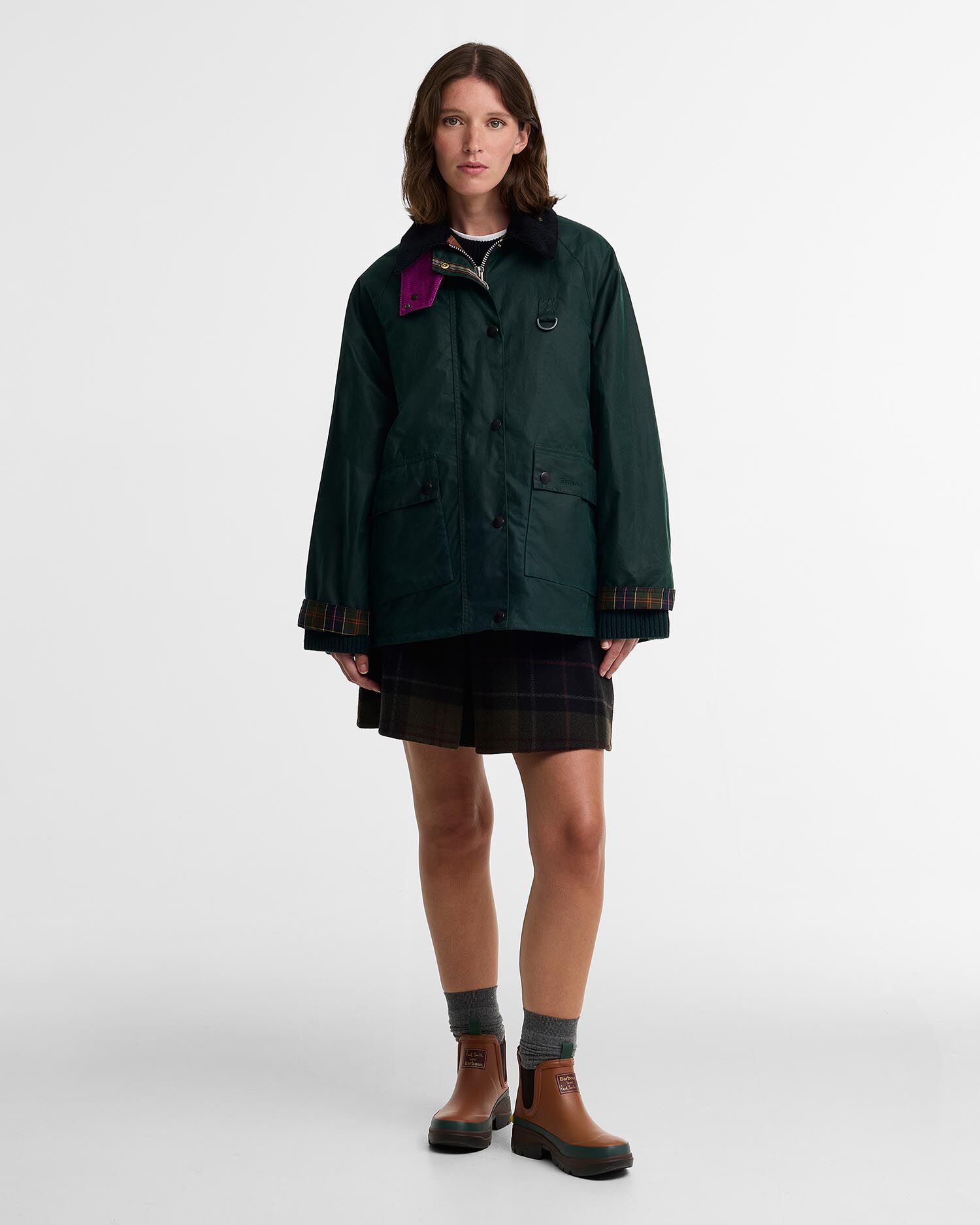 Paul Smith Loves Barbour Damen Gummistiefel Chelsea Russet