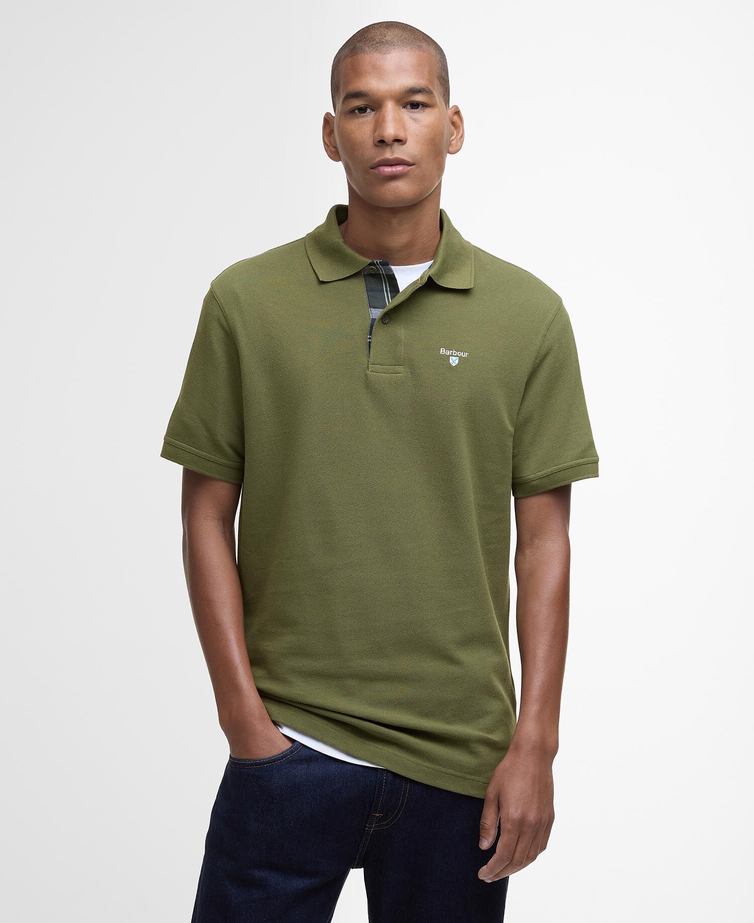 Poloshirt Tartan Pique Winter Moss