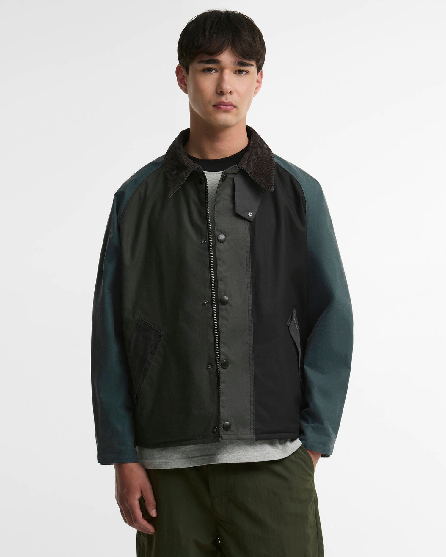 Patchwork Transport Waxed Jacket Black Multi image number 0