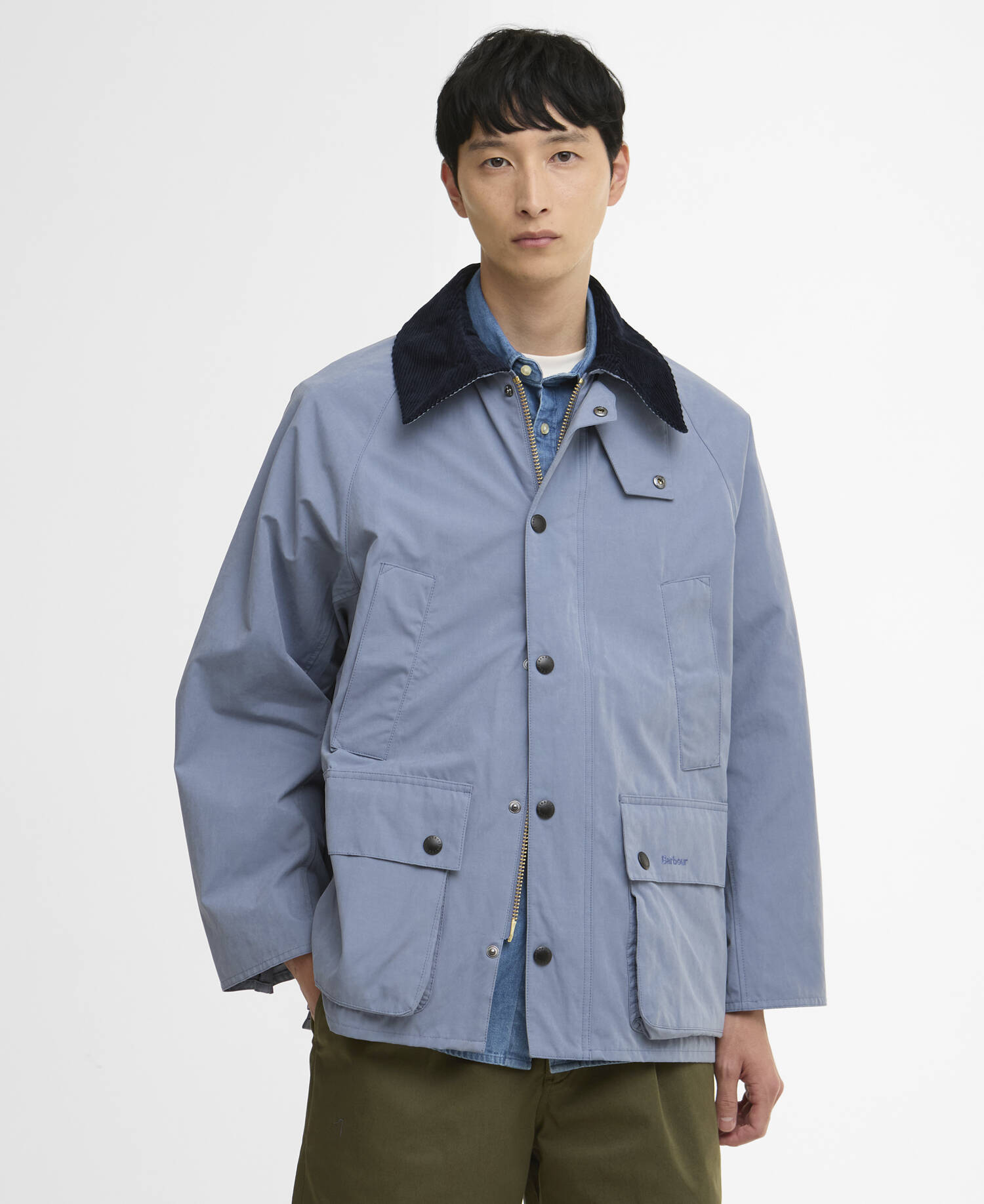 Peached Oversized Bedale Casual Jacket Washed Blue image number 0