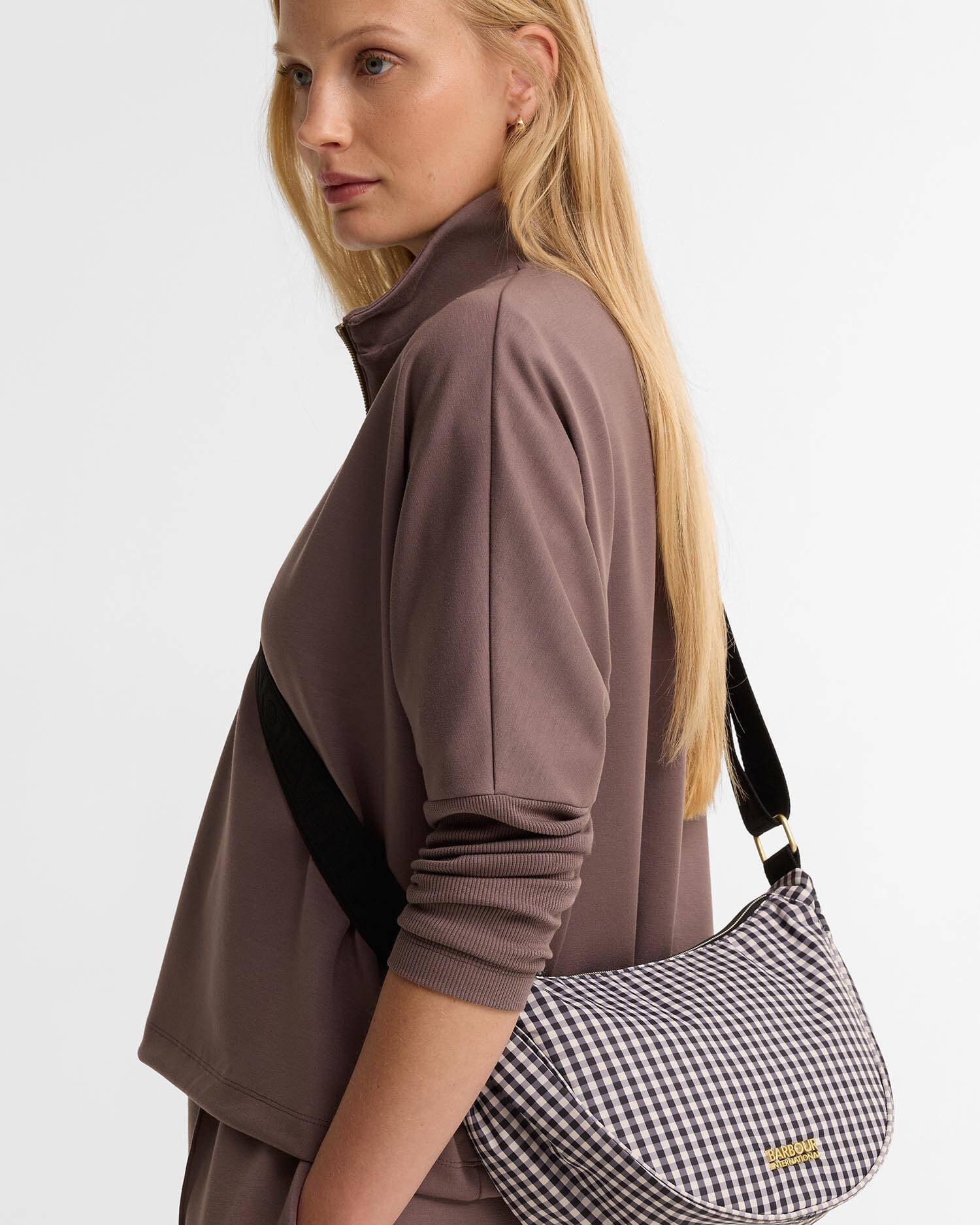 Boulevard Gingham Sling Bag Black/White Check image number 6