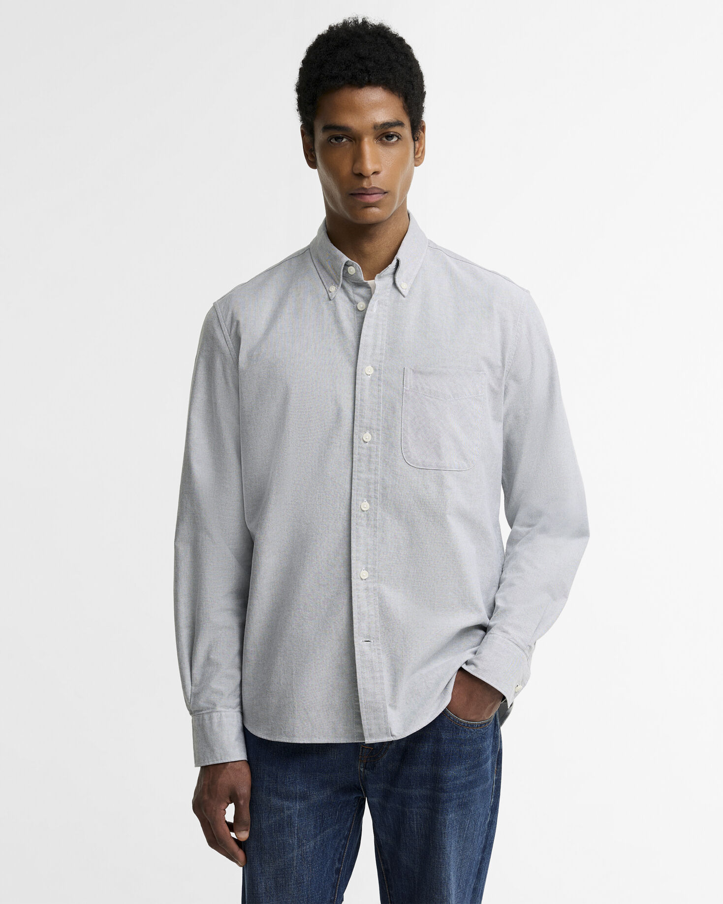 Striped Authentic-Fit Long-Sleeved Shirt Forest