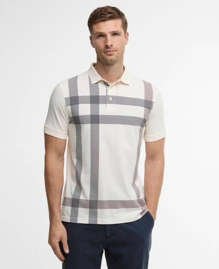 Blaine Tartan Short-Sleeved Polo Shirt Whisper White