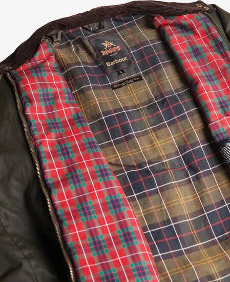Barbour x Baracuta Porton Waxed Harrington Jacket Olive
