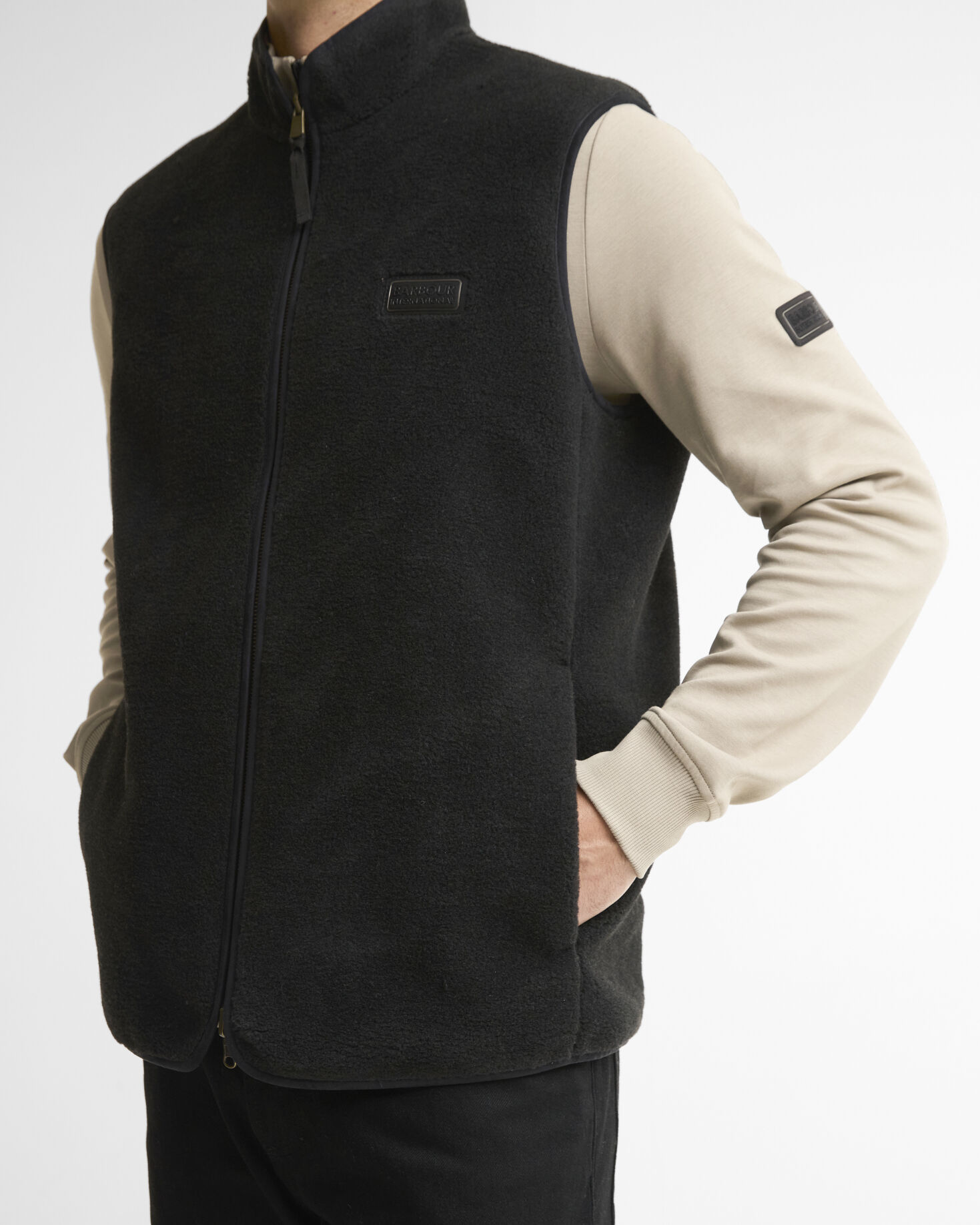 Gilet reversibile in pile Dark Black