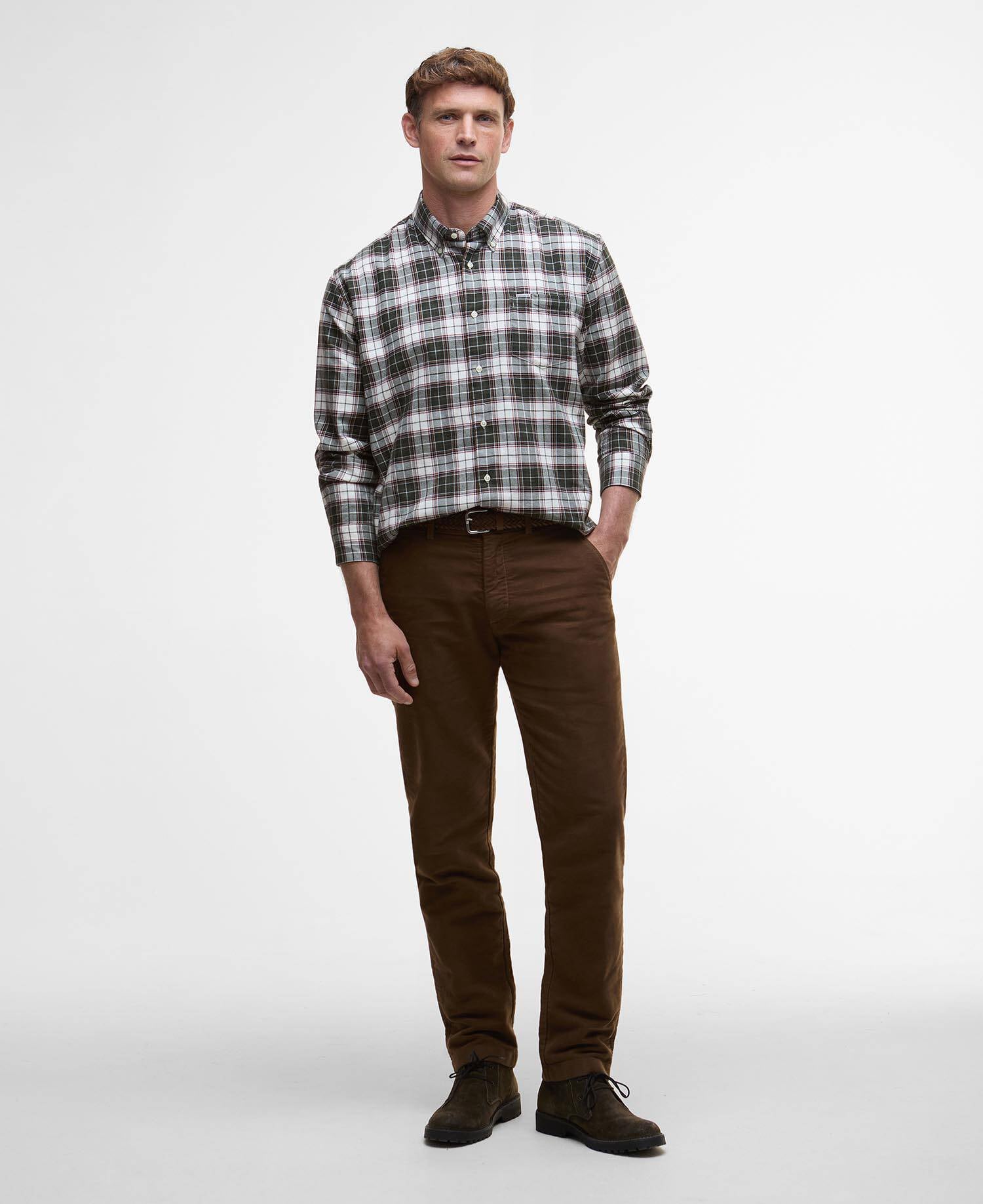 Telfield Regular Long-Sleeved Shirt Olive image number 1