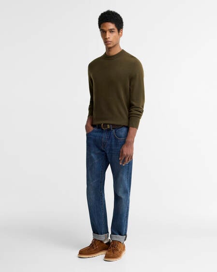 Barbour Kaschmirpullover Pure Rundhalsausschnitt Olive