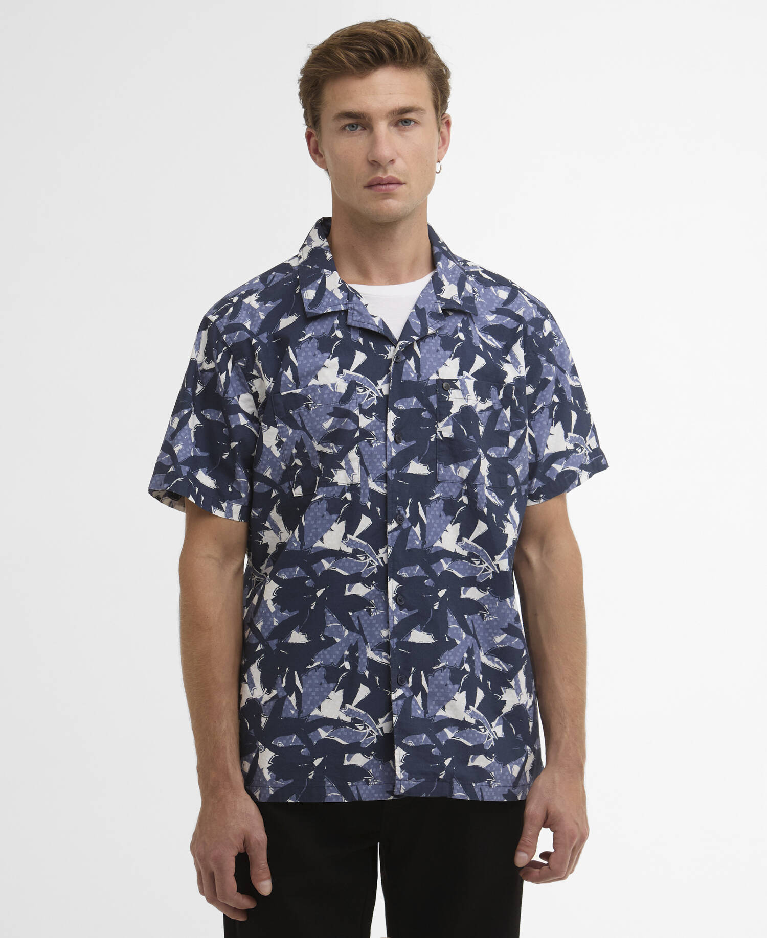 Chappel Printed Short-Sleeved Shirt Navy image number 0