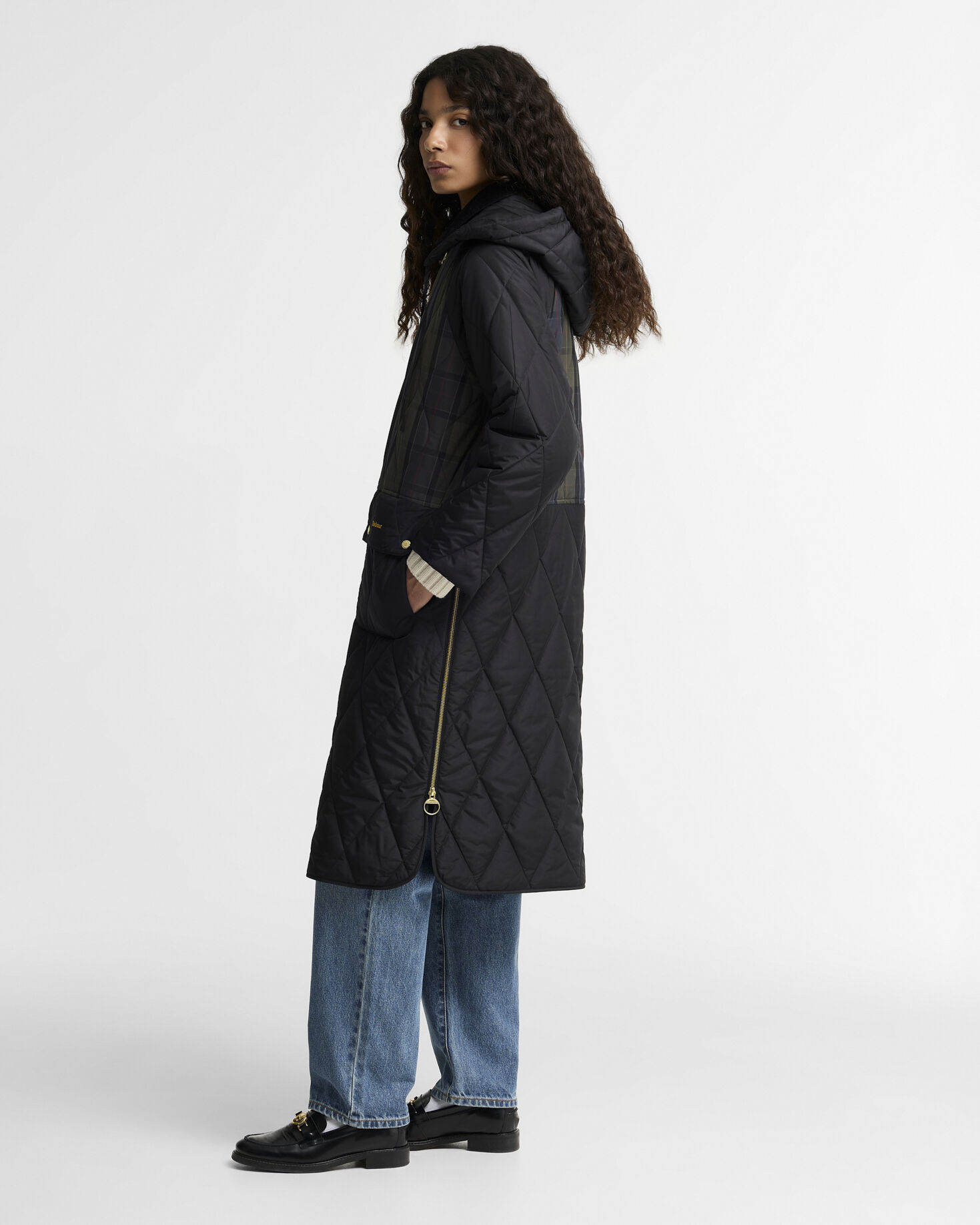 Barbour Steppjacke Osbourne Checked Black/Shadow Classic/Mixed Tartan