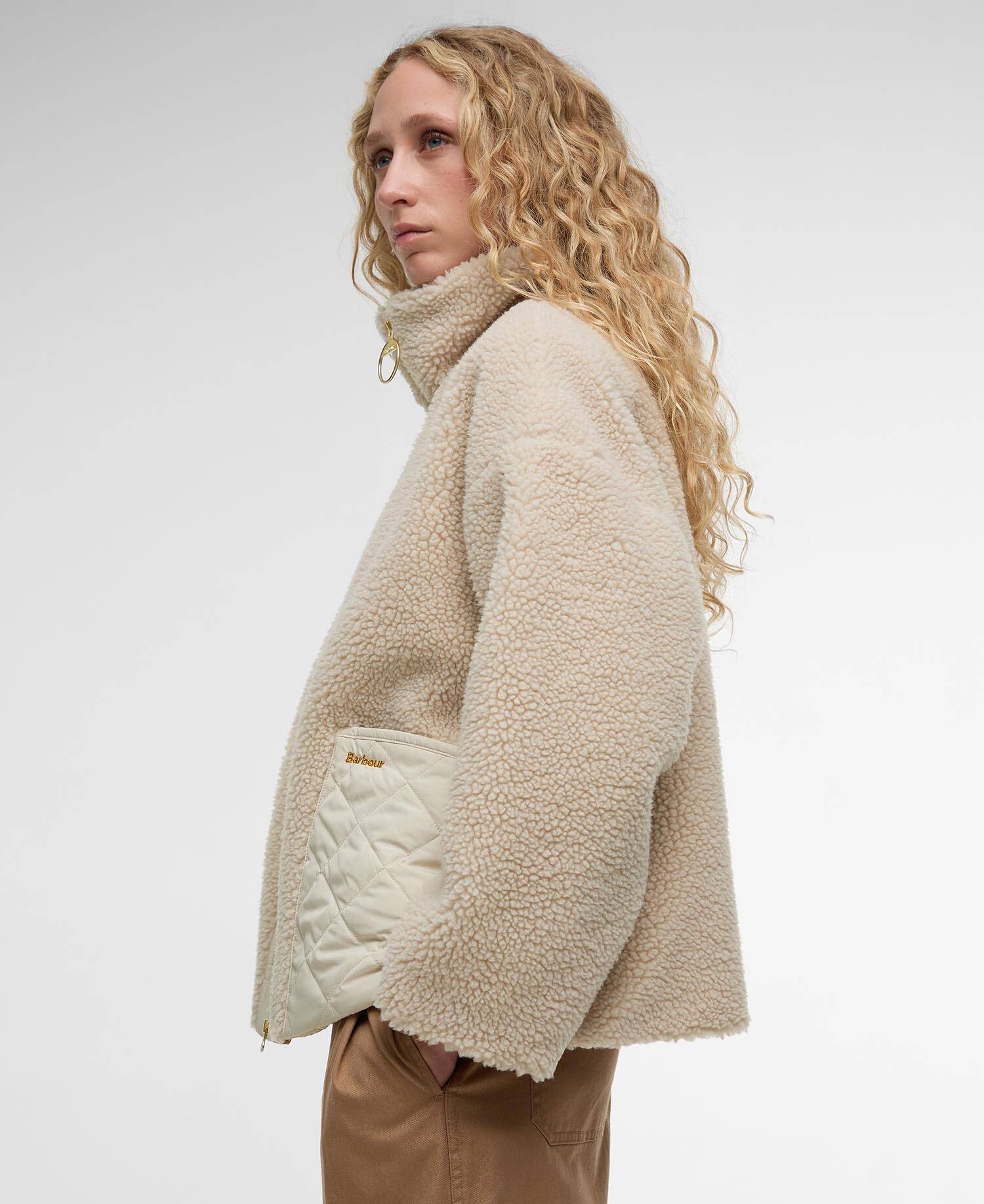Giacca in pile Brawby Silver Cloud/Oatmeal image number 4