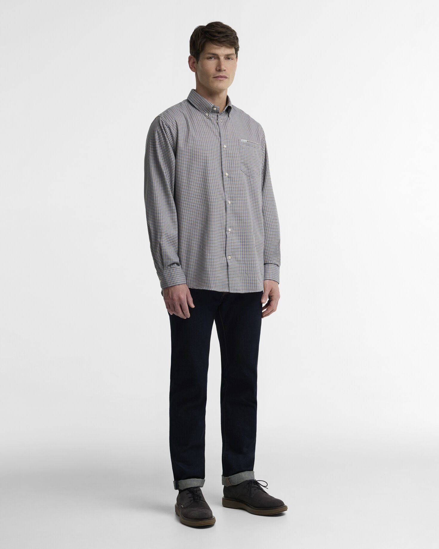 Barnard Thermo Weave Regular-Fit Shirt Deep Blue