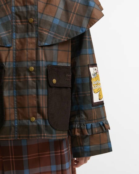 Giacca cerata Angelina Barbour FARM Rio Tropical Tea Tartan/Banana Print