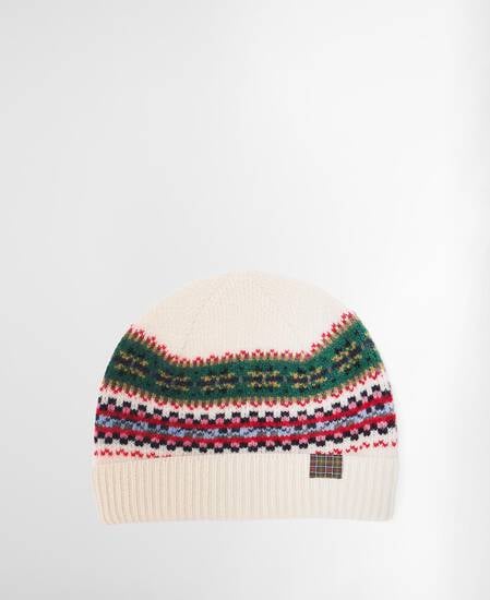 Scottish Fairisle Beanie Whisper White