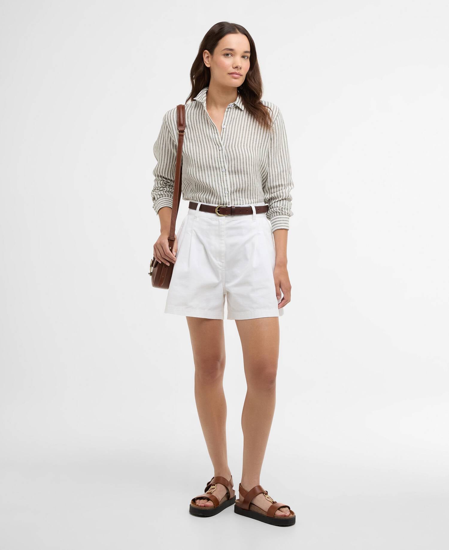 Bluse Marine Long-Sleeved Relaxed Dusky Khaki Stripe image number 1