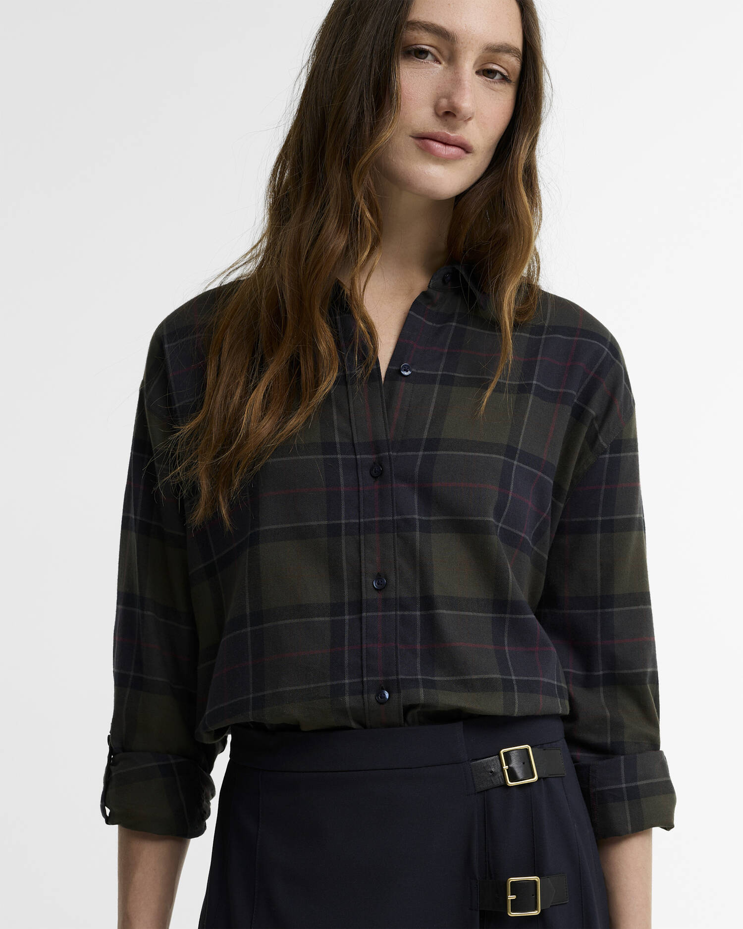 Camicia con vestibilit&agrave; rilassata Elishaw Shadow Classic Tartan image number 3
