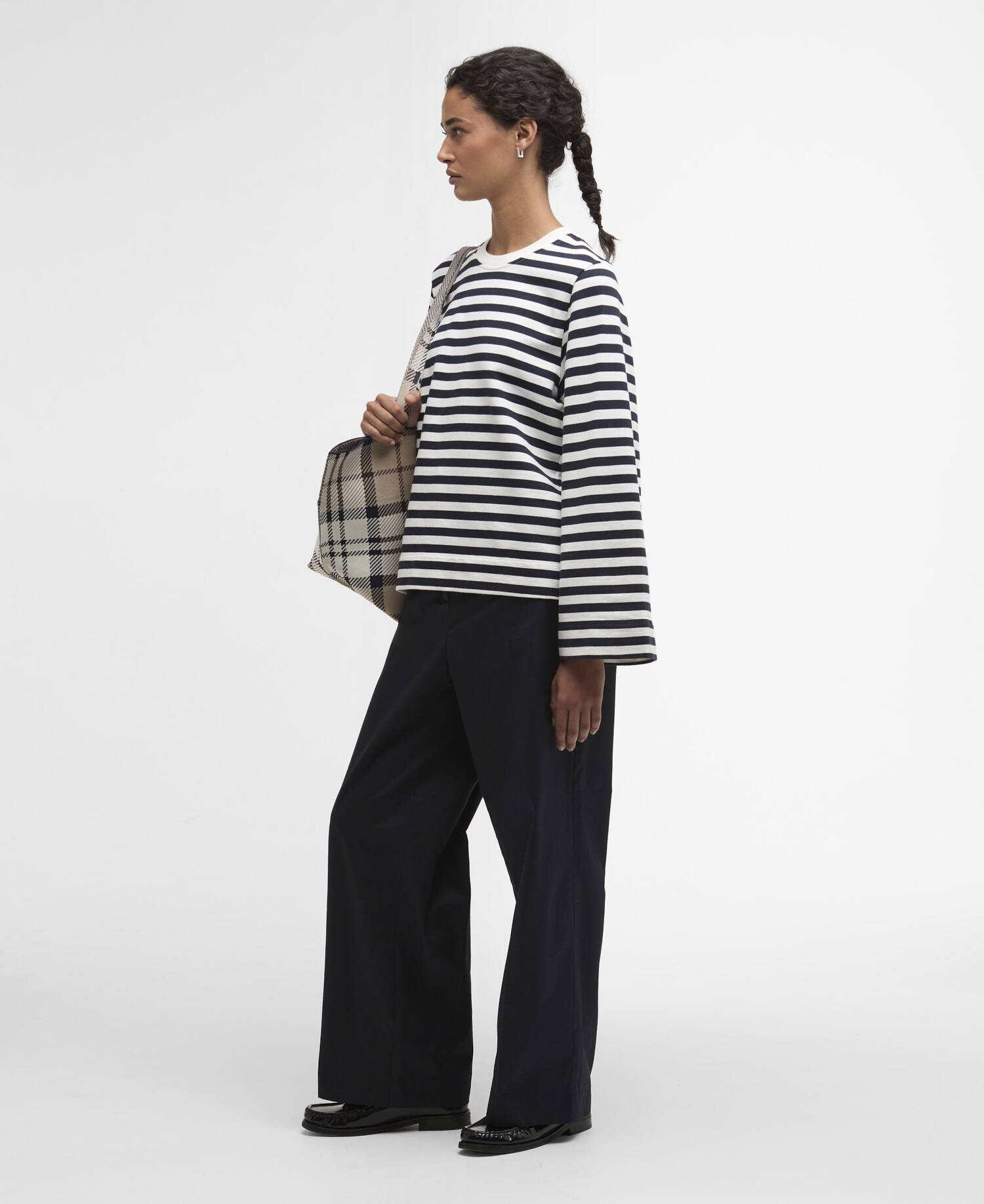 Layla Sweatshirt Cloud/Dark Navy Stripe image number 1