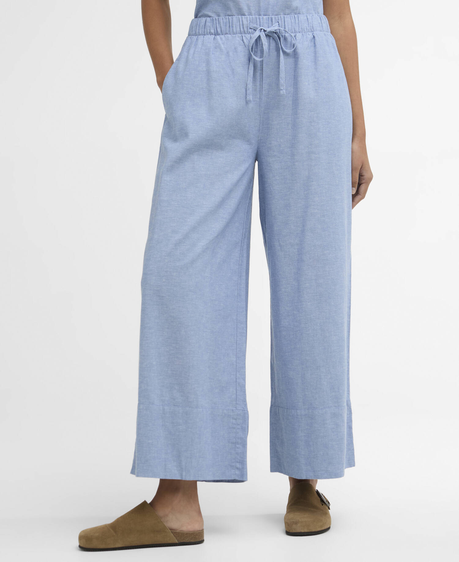 Josie Wide-Leg Trousers Light Chambray image number 1
