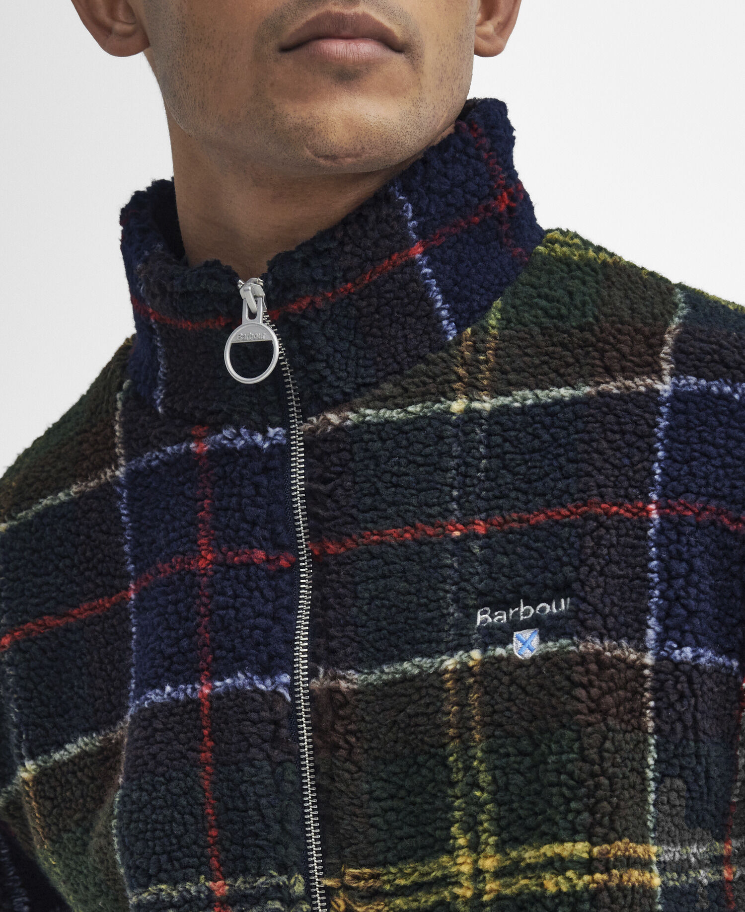 Pile sherpa con motivo tartan