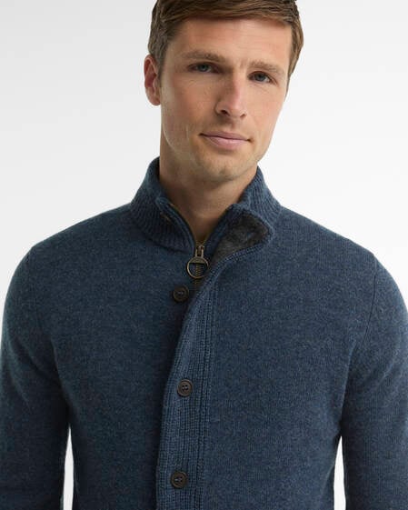 Essential Elbow-Patch Cardigan Dark Indigo