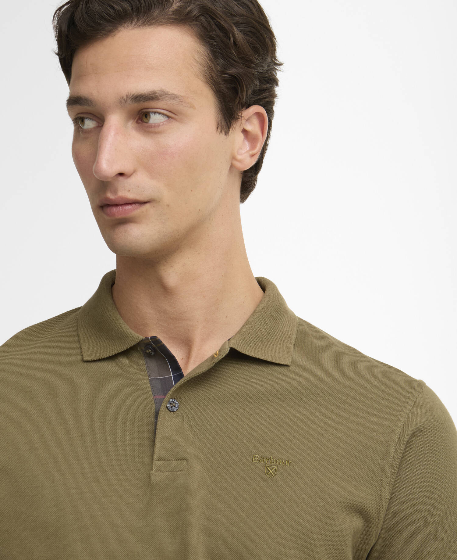 Poloshirt Pima Cotton Tailored Olive image number 3