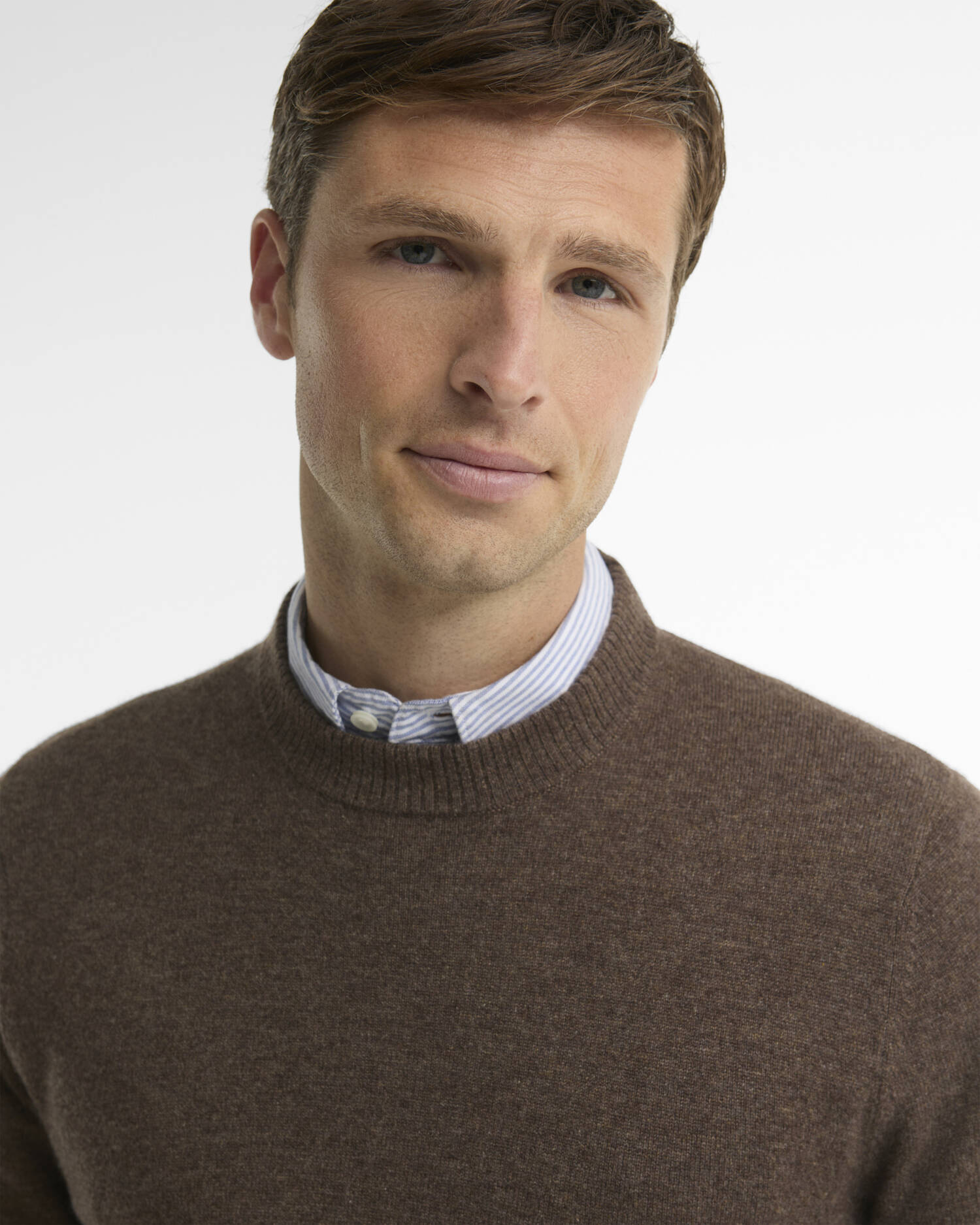 Maglione girocollo in puro cashmere Major Brown image number 3