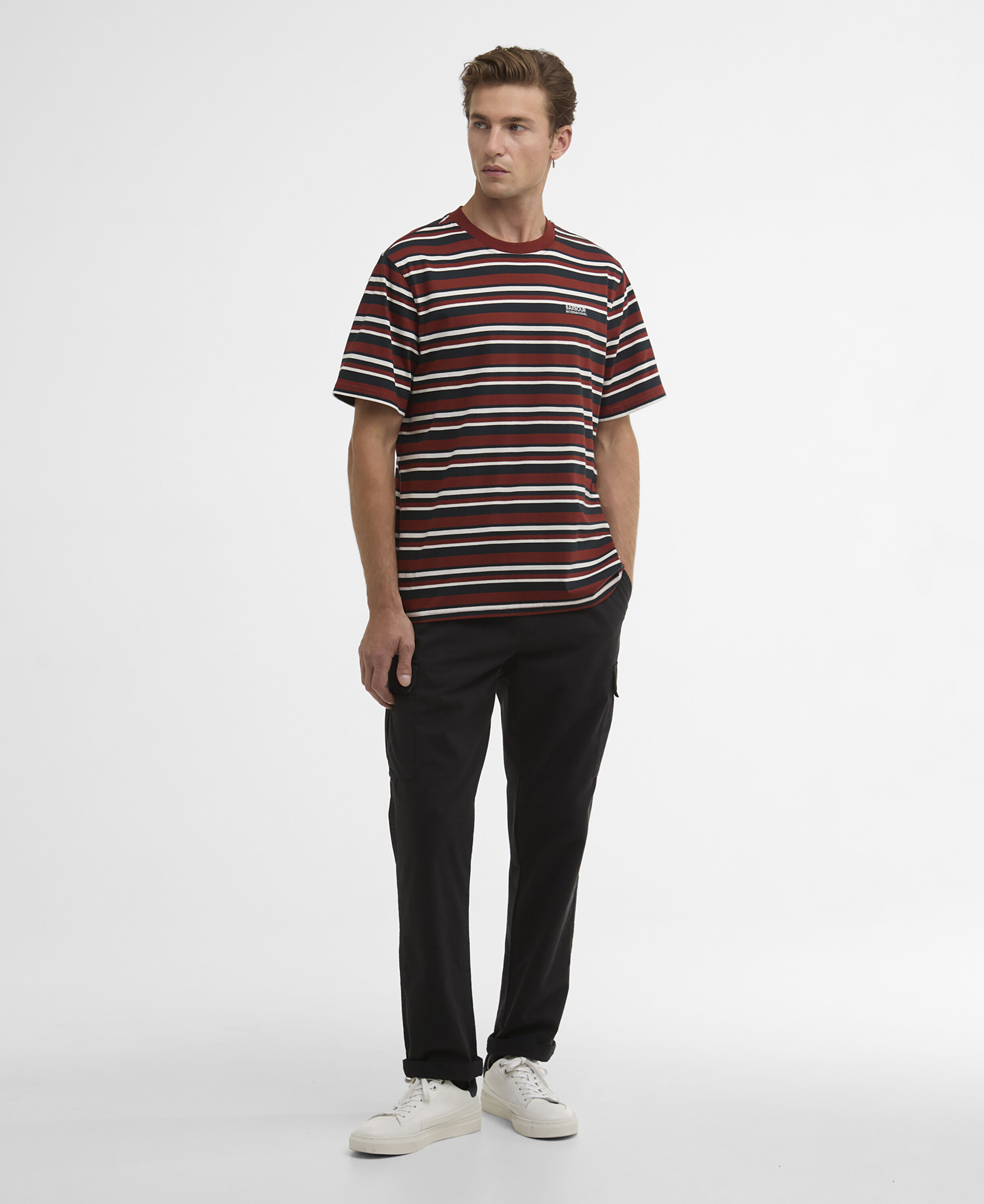 Burnwood Striped T-Shirt Burnt Henna